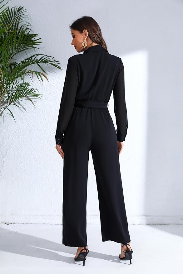 Love Welove Fashion Women’s Dressy Fall Jumpsuits – Long Sleeve Formal Rompers, Elegant Wedding Guest & Evening Outfits