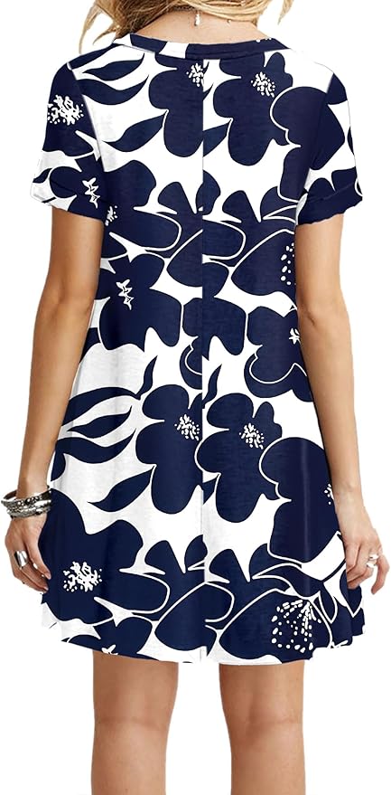 MOLERANI Women's Casual Plain Simple T-Shirt Loose Dress