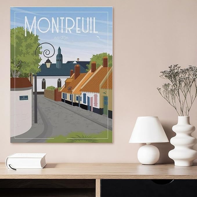 Jigsaw Puzzle 1000 Pieces for Adults，Montreuil France Street，Teens Boys Girls Puzzles Premium Quality Fun Family Challenging Puzzles for Birthday（38x26cm）-BN69