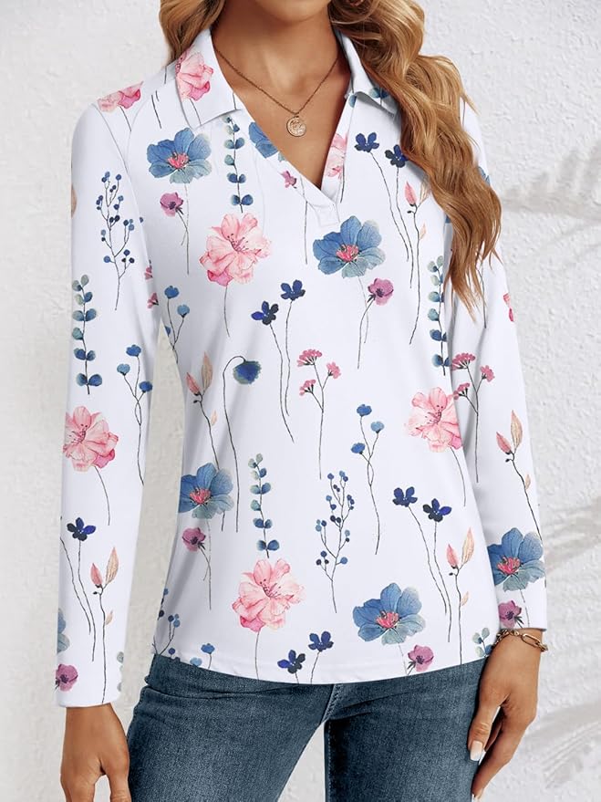 3/4 Length Sleeve Womens Tops Dressy Casual V Neck Polo Shirts Business Work Blouses 2025 Trendy Tunic Top