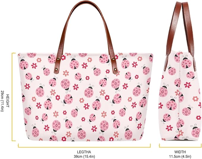 Womens Zip Up Tote Handbag Daisy Print Large Capacity Tote Purse Handbag Big Tote Bag Purse For Work Laptop
