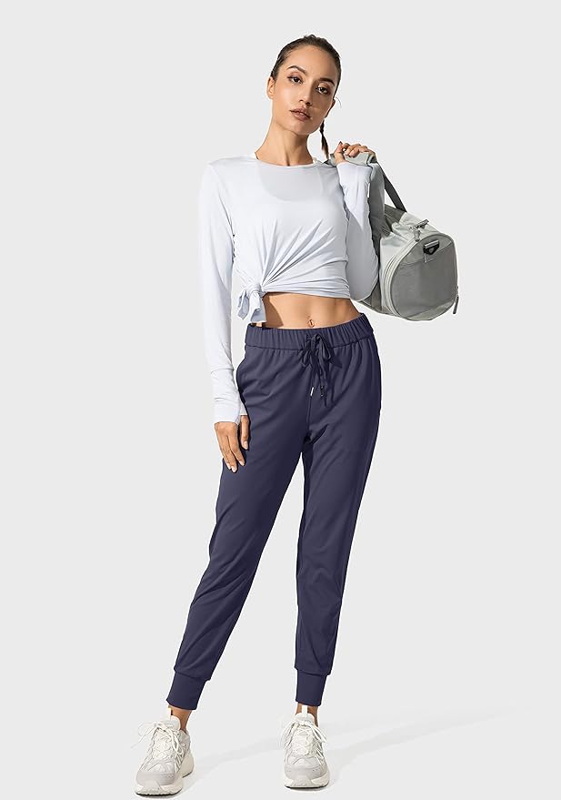 SANTINY Women's Joggers Pants Pockets Drawstring Running Sweatpants for Women Lounge Workout Jogging