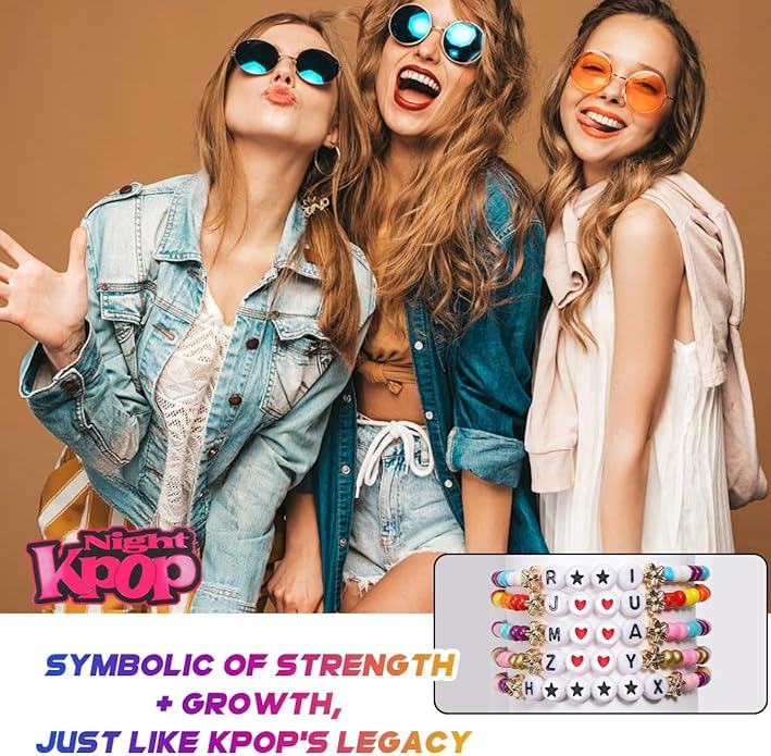 AICase for Korea-Pop Merch Gifts Toys Cosplay Birthday Decorations Bracelets Outfit Costume 6 Pcs Stackable Stretch Beaded Bracelets Merchandise Jewelry Gifts for Fans Women Christmas Stocking