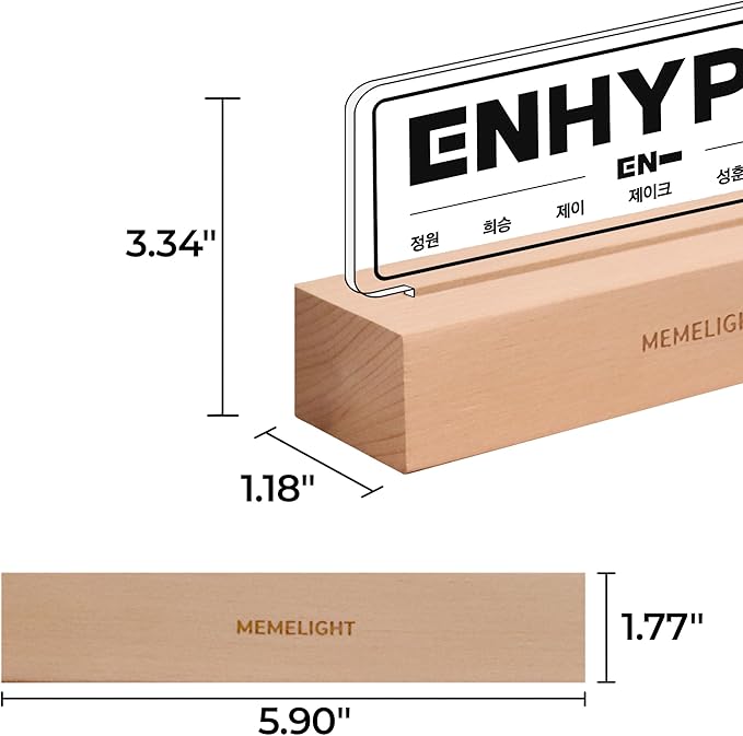 MEMELIGHT En.hypen Night Light, Kpop Merchandise, Korean Idol Lamp for Engene, 7RGB Color, Dimmer, 8.3 x 4.2 x 1.7