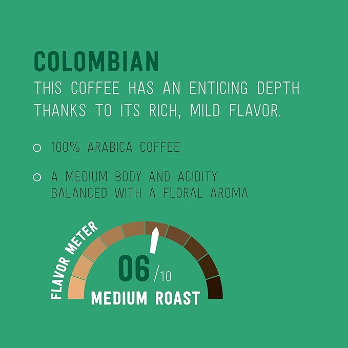 Happy Belly Medium Roast Coffee Pods | Colombian | Keurig Compatible | 24 Count | Pack of 2