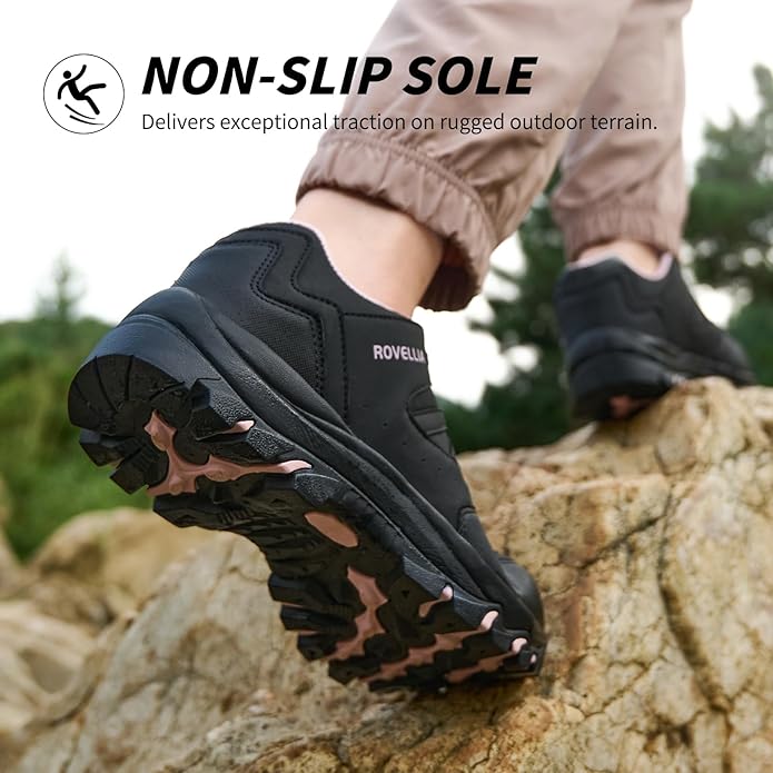 Waterproof Hiking Shoes Women Fashion Sneakers Tennis Walking Shoes Non-Slip Grip Ankle Support, Durable Comfort for Trekking, Trail Running, and Outdoor Adventures