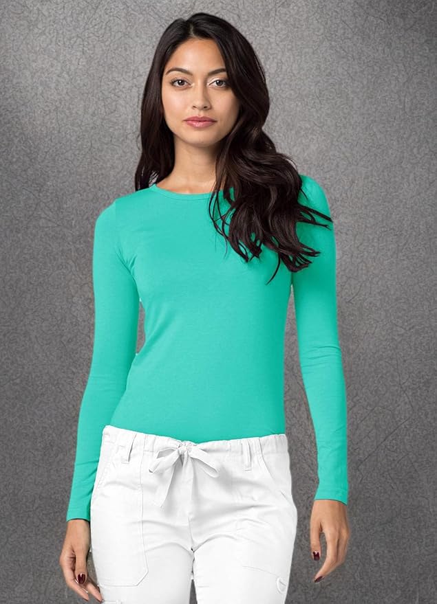 Adar Underscrubs for Women 3 Pack - Long Sleeve Underscrub Comfort Tee