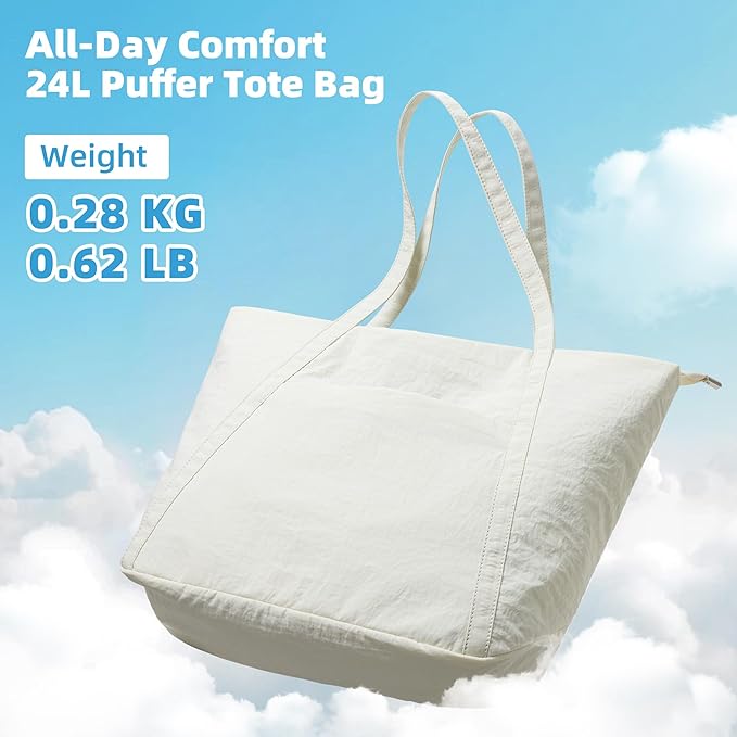 WLLWOO Large Gym Tote Bag for Women Sport Yoga, 24L Travel Beach Bag Lightweight Zipper Shoulder Handbag for Daily Work
