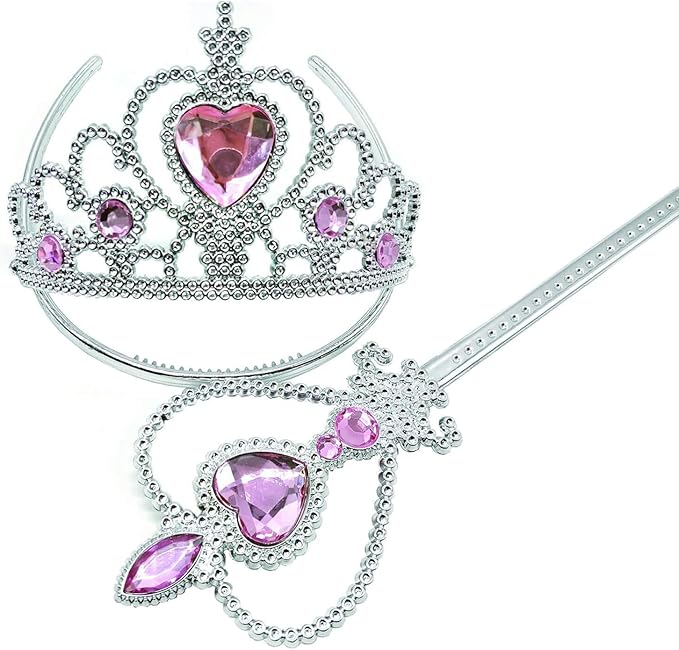 Orgrimmar Princess Dress Up Accessories Gloves Tiara Crown Wand Necklaces Presents for Kids Girls