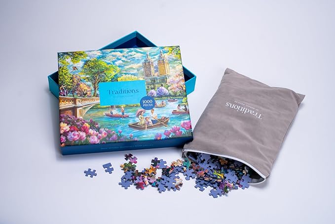 MOSAIC PUZZLES Bow Bridge Boating Puzzles for Adults - Premium Jigsaw Puzzles, 1000 Pieces