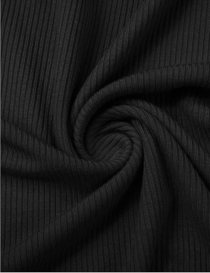 POPZONE Women's Lettuce Trim Mock Neck Long Sleeve Slim Fit Ribbed Knit Tee Shirt Tops