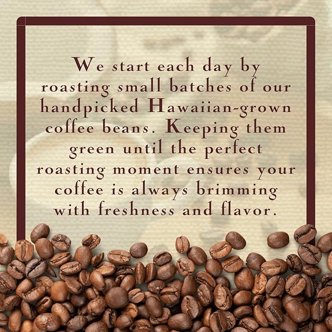 Ka'u Coffee Mill Natural Dark Roast Whole Bean Coffee - Fruit, Spice, Cocoa & Molasses Notes - Handpicked & Naturally Processed Hawaii Grown Arabica Beans - Gourmet Premium Small Batch - 8oz