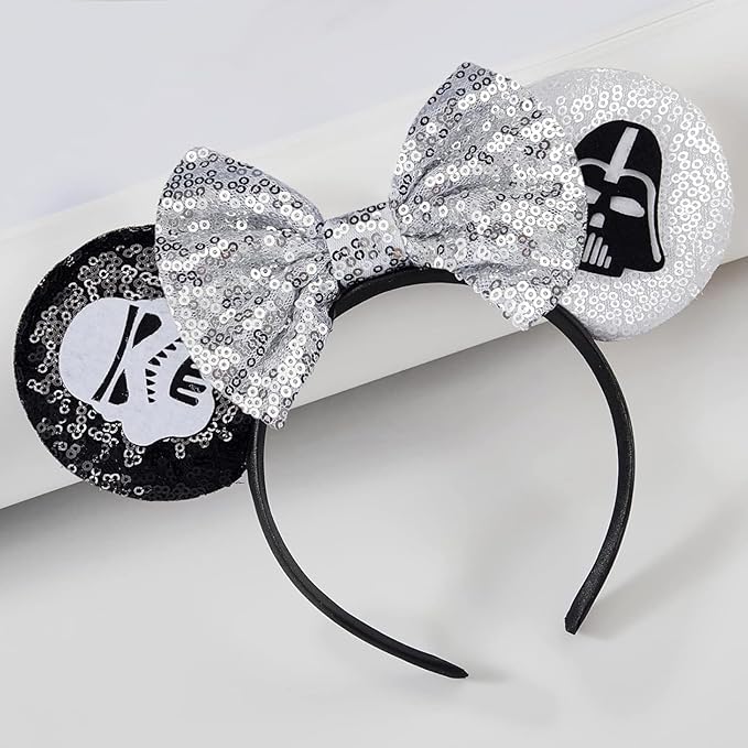 HAMUTH Mouse Ears, Skull Halloween Ears for Women Girls Adults,Halloween Accessories for Party Trip Parks Cosplay Decorations