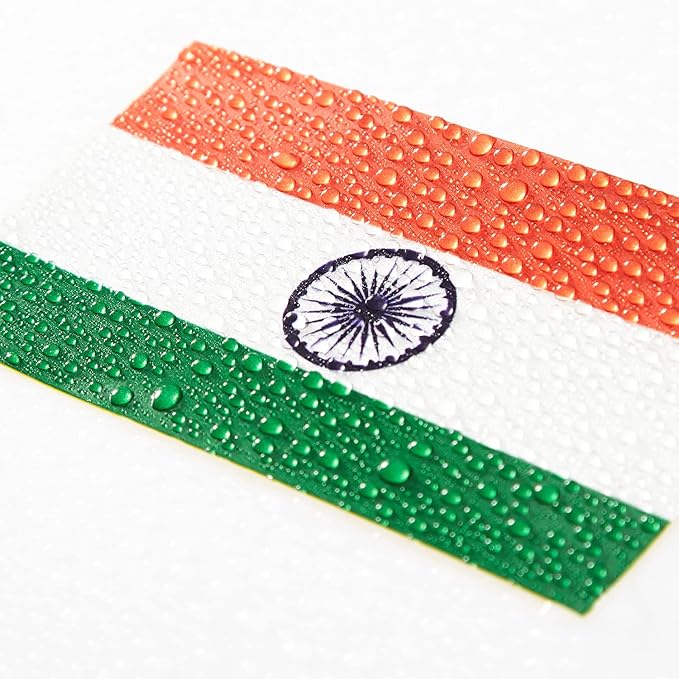 CANTENDO 5Pcs India Flag Decal Sticker - Indian Flag Reflective Vinyl Car Stickers - for Car Window Bumper Waterproof Sticker (2.5 x 4.5 Inch)