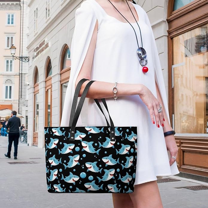 Fashion Leather Tote Bag Travel Work Daily Essentials Handbag Unisex Handbag