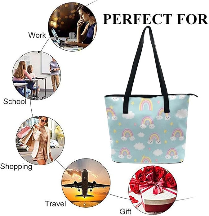 Fashion Leather Tote Bag Travel Work Daily Essentials Handbag Unisex Handbag