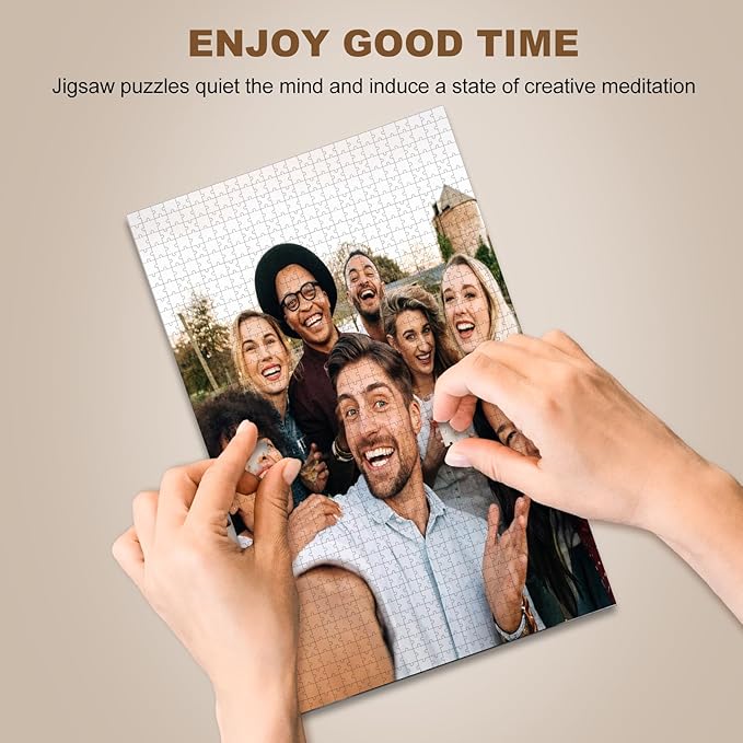 Custom Puzzle from Photos, Personalized Photo Puzzle1500 Pieces with Picture and Text, Personalized Gifts for Couple Family Wedding Kids Pet (1500 PCS-Vertical)