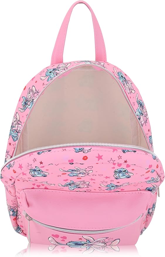 Disney Lilo and Stitch Backpack for Women, Men, Boys, Girls, Unisex | Cute PU Leather 10" Stitch Mini Backpack Purse Shoulder Purse | Stitch Bag and Stitch Accessories