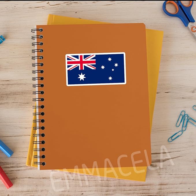 (3PCS) Australia Flag stickers, Countries Flag Stickers - Waterproof Vinyl Decals For Laptops, Tumblers, Water Bottles, Books, Scrapbooks, Size 3 x 1.7 Inch
