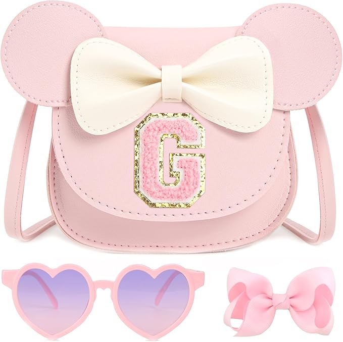 PRLINJSK Toddler Purse for Girls Birthday Gift, Little Girls Purse Kids Wallet Mouse Crossbody Bag Gift Set