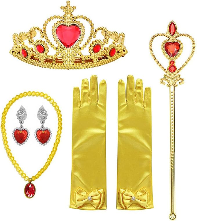 Orgrimmar Princess Dress Up Accessories Gloves Tiara Crown Wand Necklaces Presents for Kids Girls