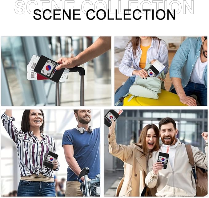 South Korea South Korean Flag Passport Holder Cover Wallet Case Novelty PU Leather with Card Slot Travel Accessories Protector for Women Men