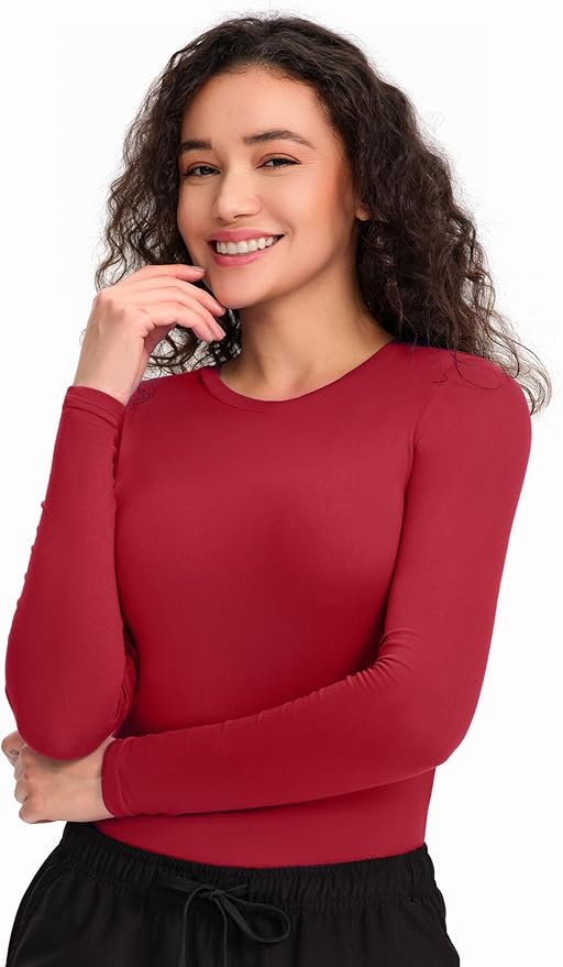 COZYFIT 3 Pack Scrub Undershirts Long Sleeve Women - Underscrub Comfort Tee