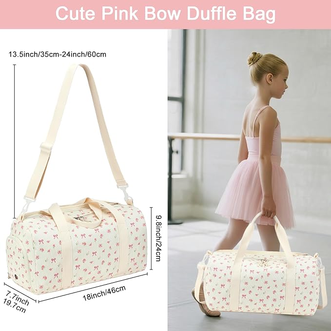BTOOP Duffle Bag for Gym Sports Women Girls Workout Travel Bag Weekender with Shoe Compartment and Wet Pocket