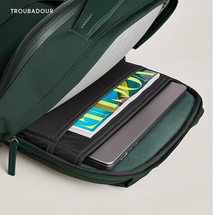 Troubadour Apex 4.0-22L Premium Laptop Backpack - Ergonomic & Water Resistant - Designed for Work and Travel - Obsidian Green