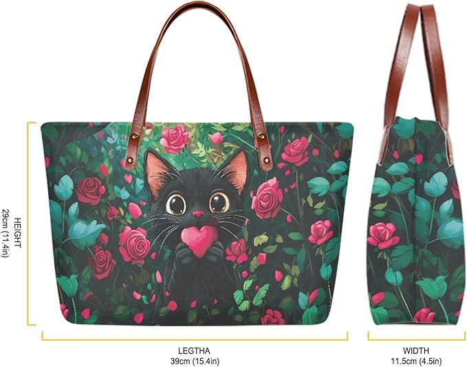 Womens Zip Up Tote Handbag Daisy Print Large Capacity Tote Purse Handbag Big Tote Bag Purse For Work Laptop