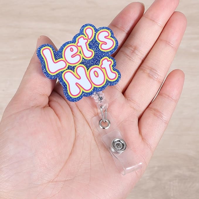 Let's Not Funny Nurse Badge Reel, Cute Retractable ID Card Medical Work Badge Holder, Name Tag Badge Buddy for Psych Nurse Nursing Student Psychiatrist & Psychotherapist Doctor Social Office Workers