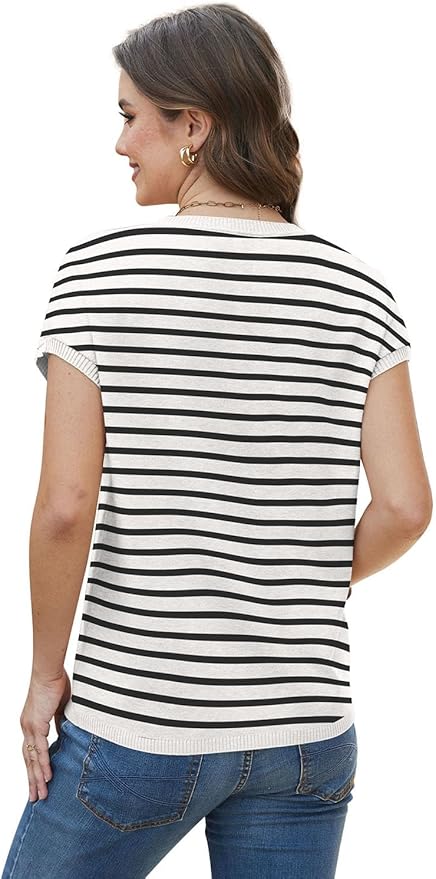 WIHOLL Short Sleeve Sweater for Women Summer Tops Crew Neck Fashion Clothing Tshirts Shirts Travel Outfits Dressy Casual