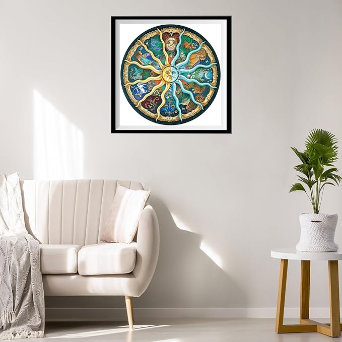 Jigsaw Puzzles for Adults 1000 Pieces, Zodiac Horoscope Challenging Decorative Round Puzzle, Perfect for Adult Game Nights or Best Gift for Puzzle Lovers (26.7 Inch)
