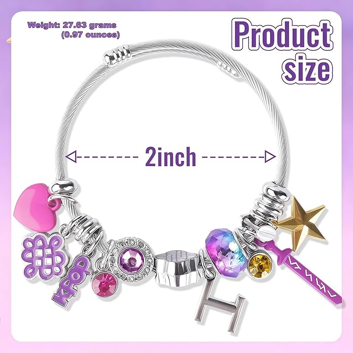 BEMKWG KPop Jewelry Bracelet K Pop Merch Charms Braclet Stuff Items Matching Accessories Demon Hunters Bangle, Gift for Women, Korea for Fans