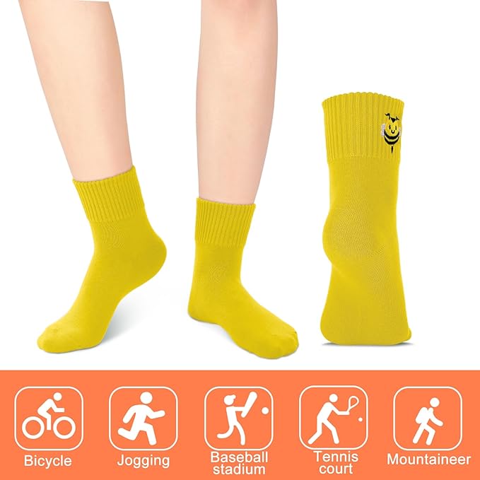 Eurzom 10 Pairs Socks Womens Crew Elastic Ankle Length Cotton Socks Aesthetic Cute Lightweight Low Cut Gifts for Women