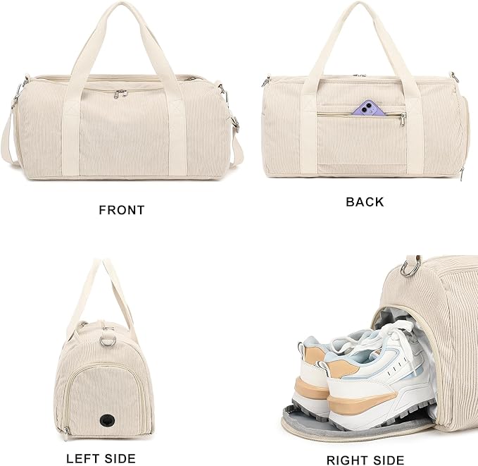 BTOOP Duffle Bag for Gym Sports Women Girls Workout Travel Bag Weekender with Shoe Compartment and Wet Pocket