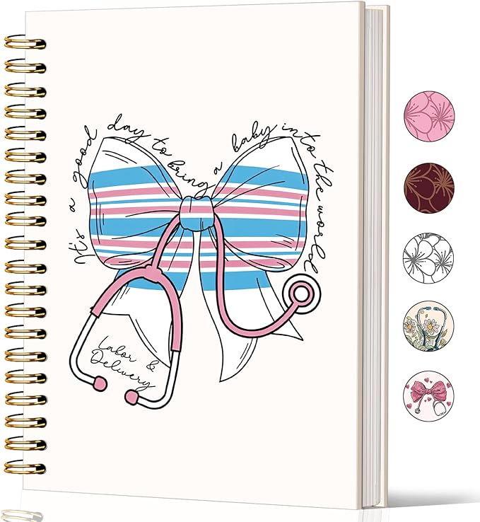 Lacama Nurse Notebook, Nurse Gifts for Women, Nursing School Essentials, Nurse Appreciation Gifts, Nurses Week Gifts, Stethoscope Bow Spiral Notebook, Nurses Week Gifts, Office School Supplies