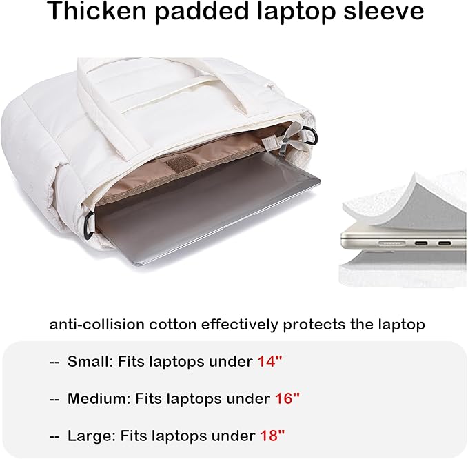 AOCINA Puffer Tote Bag for Women Quilted Work Bag Nurse Bags Women's Shoulder Handbags for Travel Gym Gifts Laptop Purse
