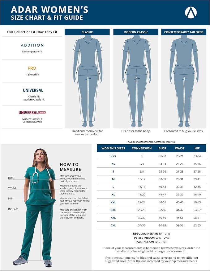 Adar Underscrubs for Women 3 Pack - Long Sleeve Underscrub Comfort Tee
