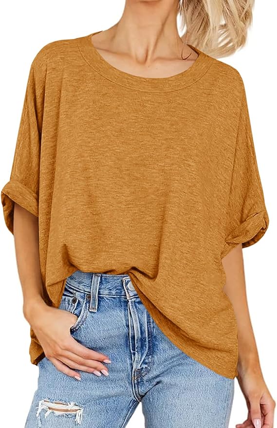 Women Oversized T-Shirt Summer Casual Short Sleeve Loose Tee Tops