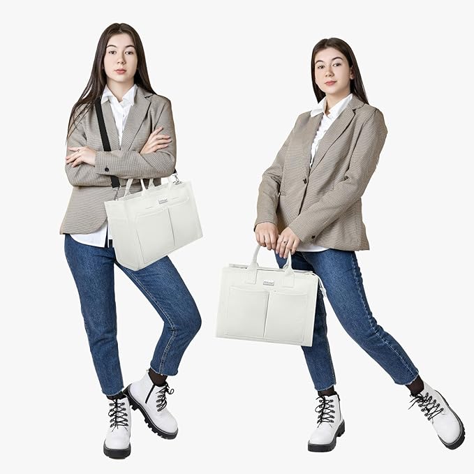 TOPDesign Heavy-Duty Canvas Tote Bag for Women, Adjustable Crossbody/Shoulder Handbag with 9 Pockets, Everything Tote