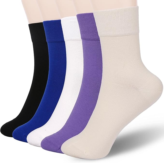 FGZ Women Thin Cotton Socks Soft Cozy Socks Cute Ankle Crew Socks 5 Pairs