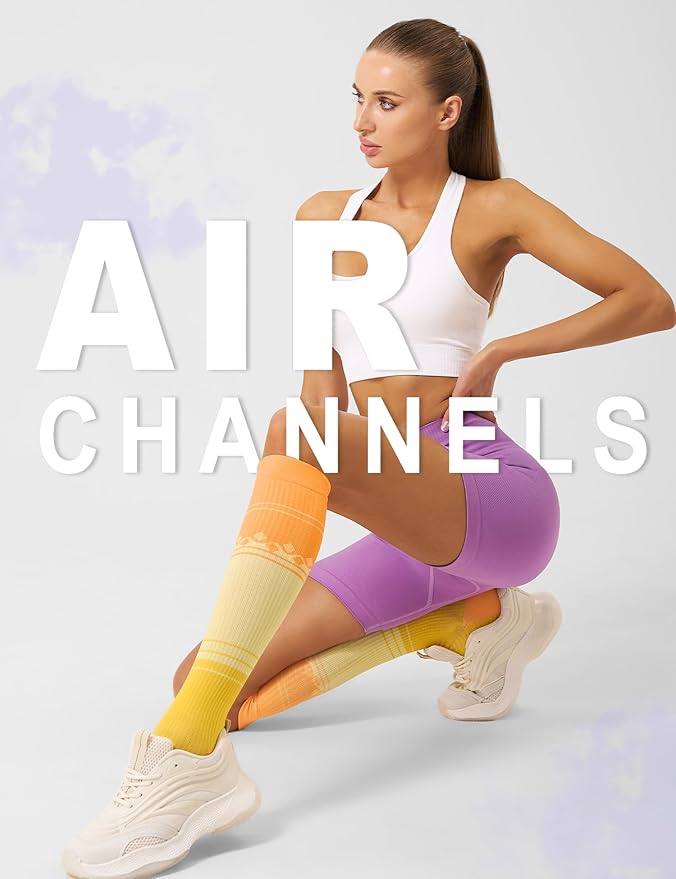 FITRELL 3 Pairs Compression Socks for Women and Men 20-30mmHg-Circulation Support Socks