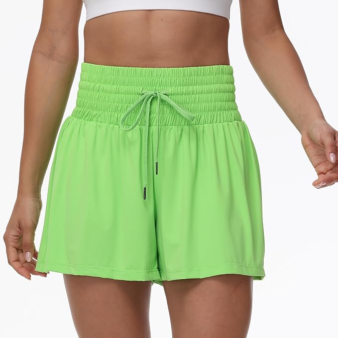 Blaosn Flowy Athletic Shorts for Women Gym Workout Running Short Pants High Waist Skort with Pocket Casual Summer Clothes