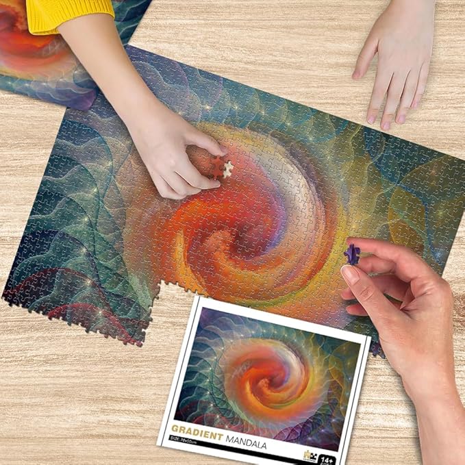 Multicolored Swirl Puzzles for Adults 1000 Pieces, Large Jigsaw Puzzles 1000 Piece for Kids Teens Family Fantasy Puzzle Toys Educational Intellectual Decompressing Challenging Fun Game Size 27" x 20"
