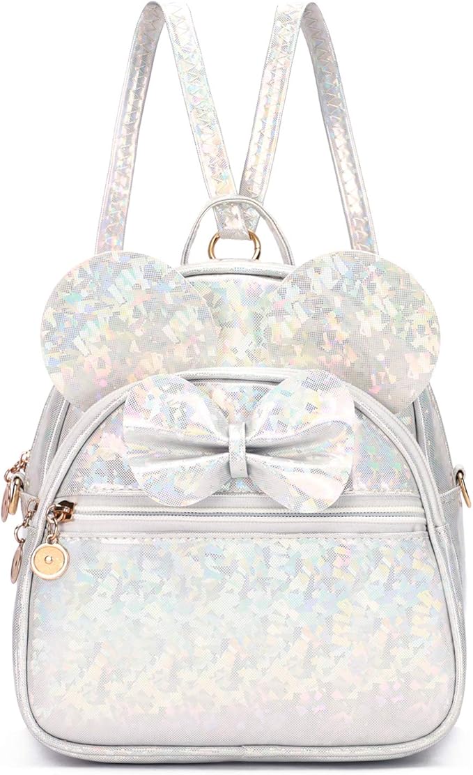 KL928 Girls Mini Backpack Bowknot Polka Dot Cute Small Daypacks Convertible Shoulder Bag Purse for Women