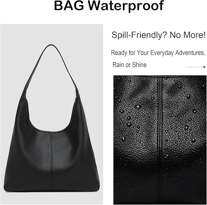 Hobo Bag for Women, Easygoing Soft Vegan Leather Shoulder Handbag Tote Purse, Spacious Work Tote, Crossbody Bag for Daily Use