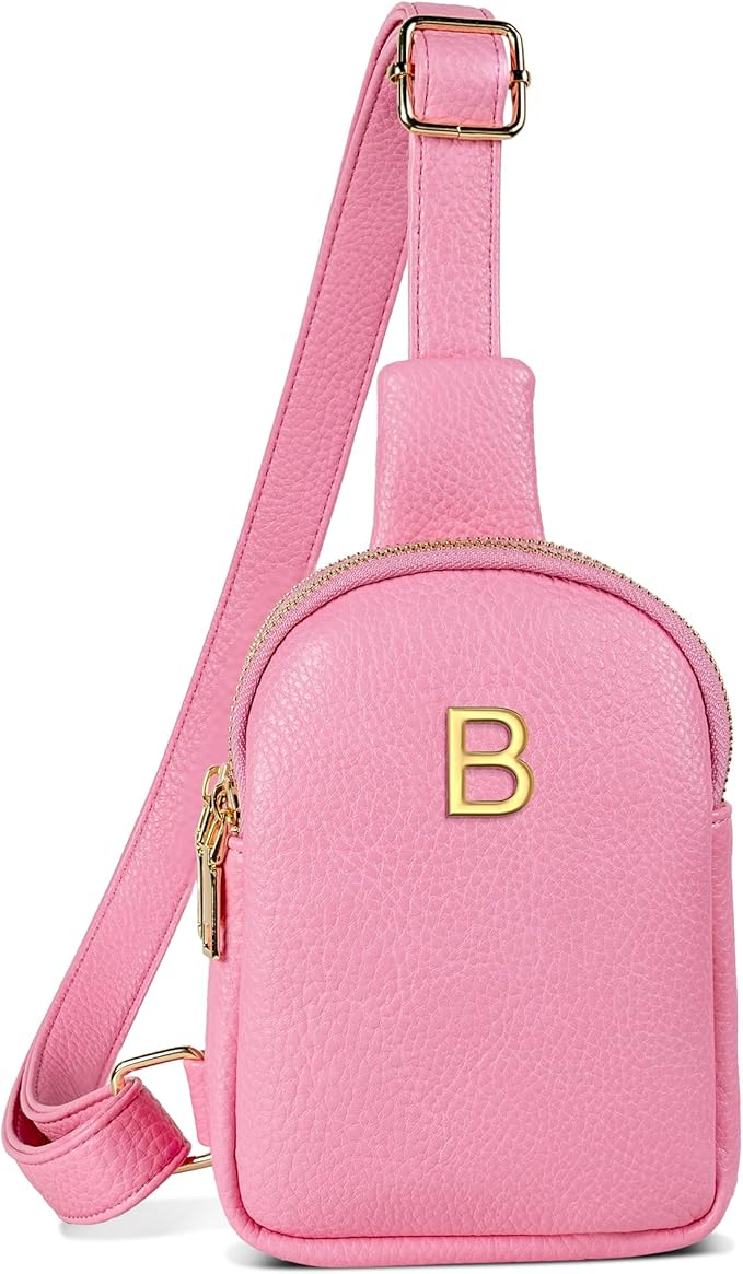 Birthday Gifts for 8 9 10 11 12 13 14 15 16 17 18 19 Year Old Girls, Monogram Crossbody Bags for Women Girls, Mini Lightweight Cross Body Purse, Cute Trendy Travel Fanny Pack with Letter