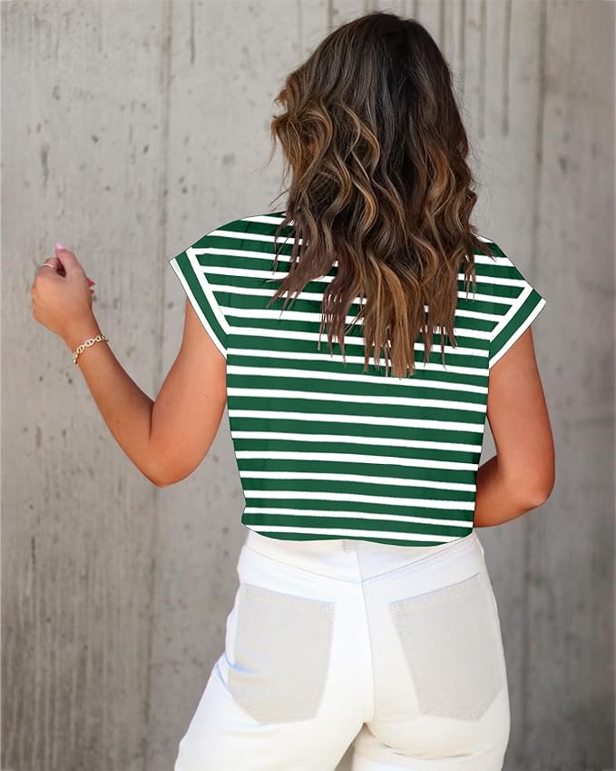 Tankaneo Womens Short Sleeve Cropped T-Shirts Summer Rolled Dolman Sleeve Crop Tops Casual Round Neck Solid Short Basic Tees