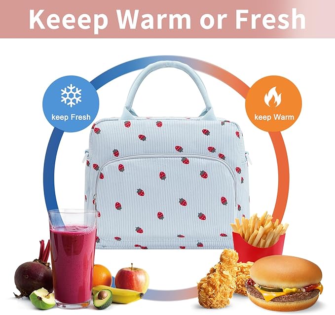 Lunch Box for Women Insulated Lunch Bag Women Adult Cute Lunch Bags Reusable Lunchbox Cooler Tote Bag for Work Picnic